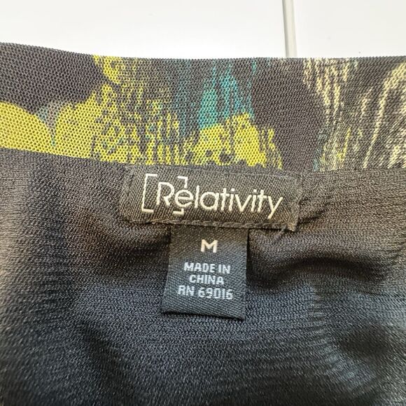 Relativity Size Medium Multi-color Floral Ruffled Lined Mesh Skirt Knee Length - Picture 3 of 7